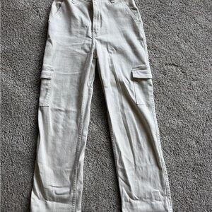 Hollister Cream Cargo Pants with Straight Leg Design